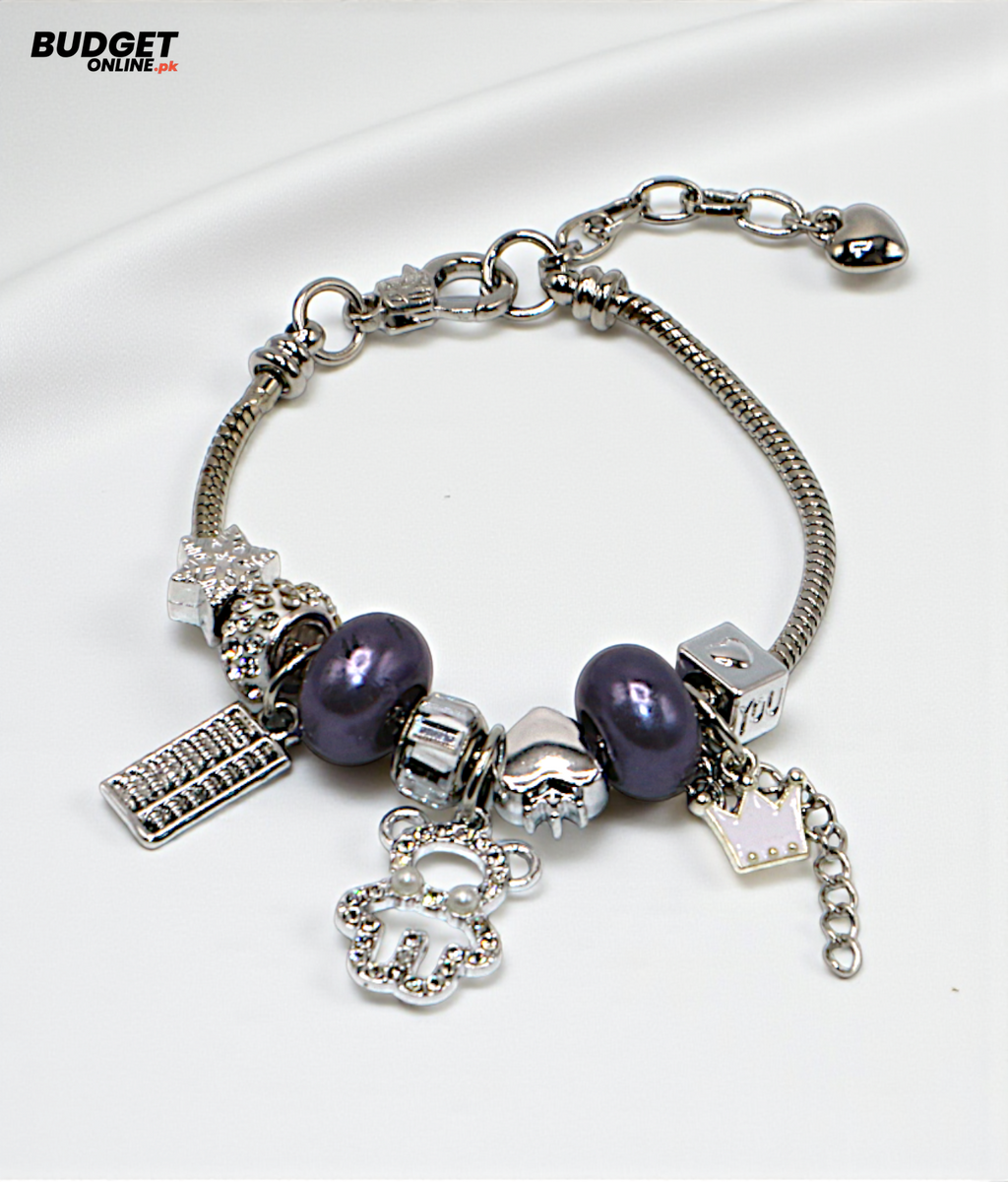 Charm Beaded Snake Chain Bracelet