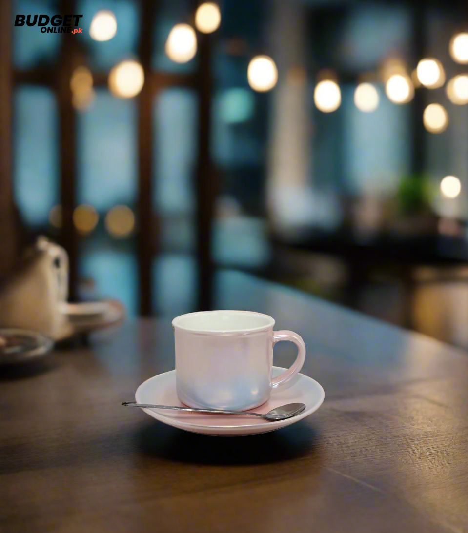 Ceramic Cup And Saucer Set With Spoon