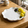 White Lemon Flower Ceramic Serving Dish
