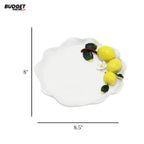 White Lemon Flower Ceramic Serving Dish