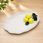 Lemon Accent Oval Ceramic Serving Dish