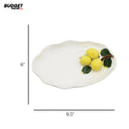 Lemon Accent Oval Ceramic Serving Dish