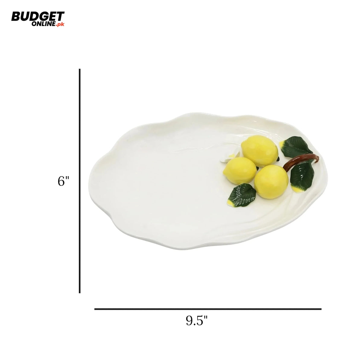 Lemon Accent Oval Ceramic Serving Dish