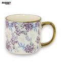 Floral Ceramic Mug With Gold Handle