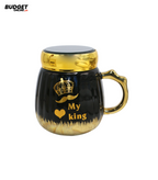 Black Ceramic My King Mug With Lid