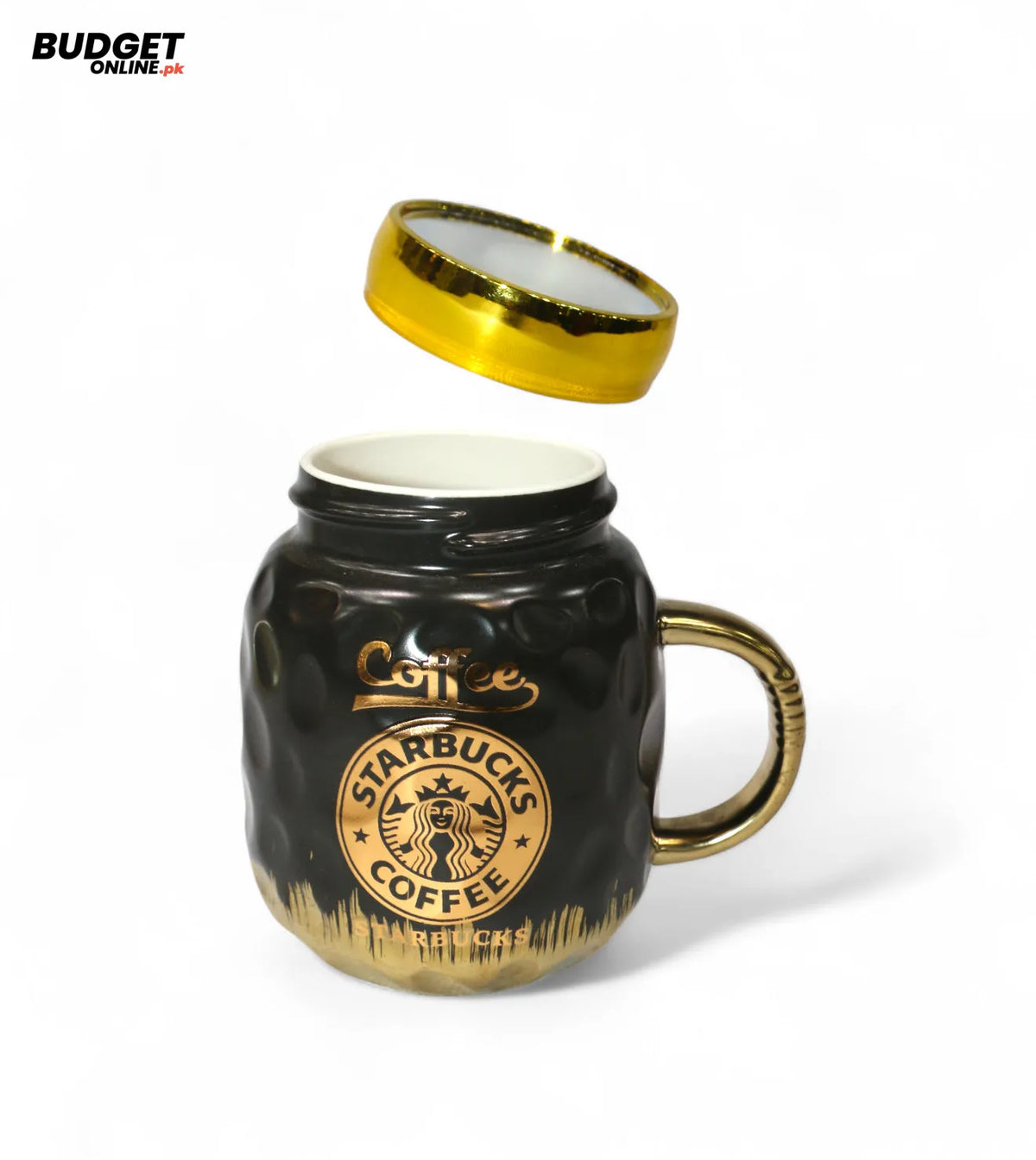 Black Ceramic Coffee Mug With Lid