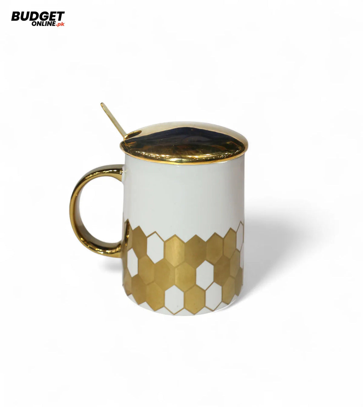 Ceramic Mug With Lid And Spoon