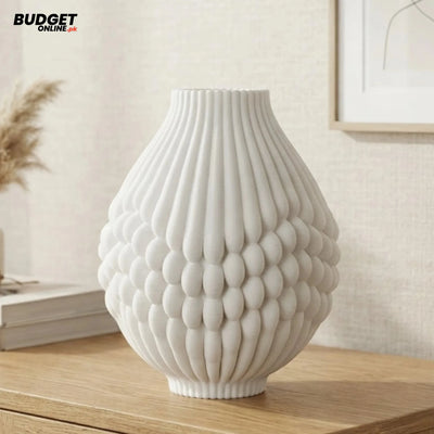 White Textured Ceramic Vase