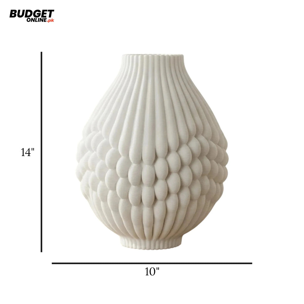 White Textured Ceramic Vase