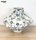 Blue & White Floral Ceramic Table Vase