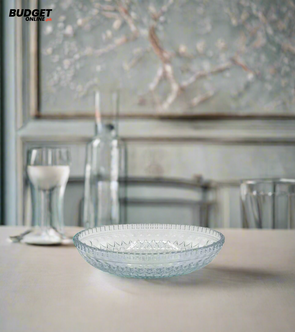 Textured Glass Serving Bowl