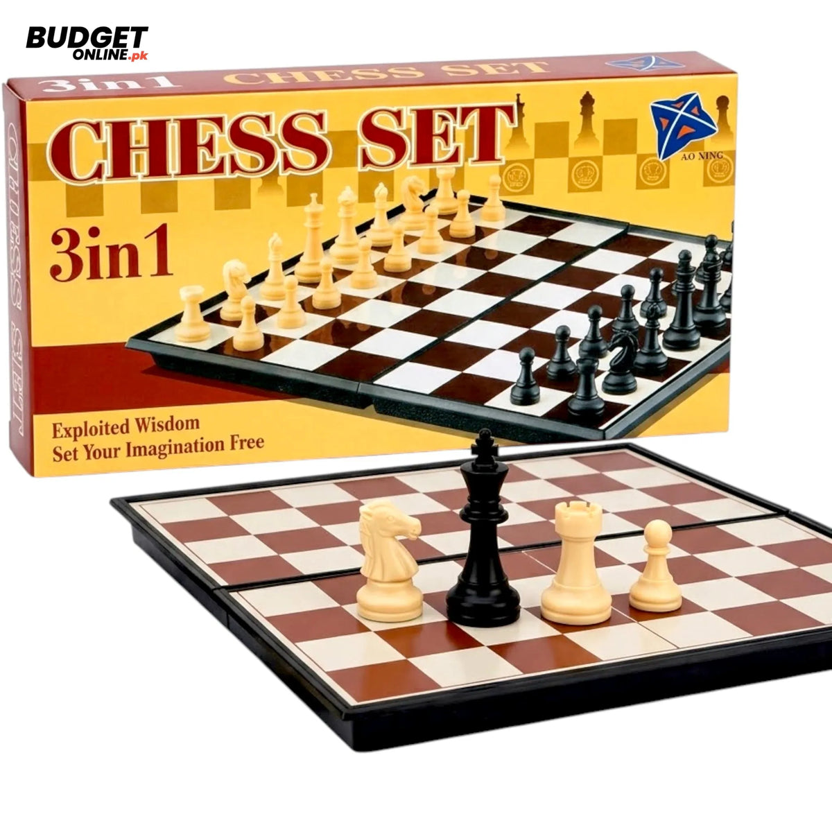 Mini Magnetic 3-in-1 Chess Set