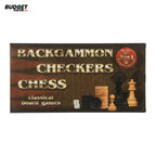 Large Wooden 3-in-1 Chess Board Game