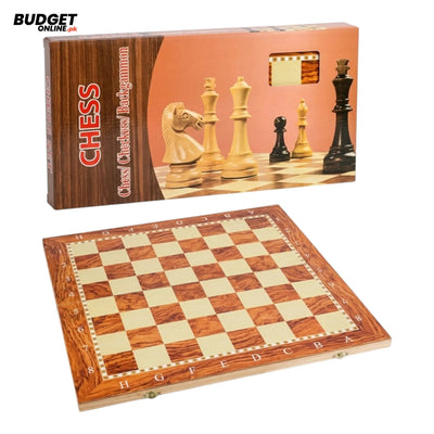3-in-1 Wooden Chess Board Game Set