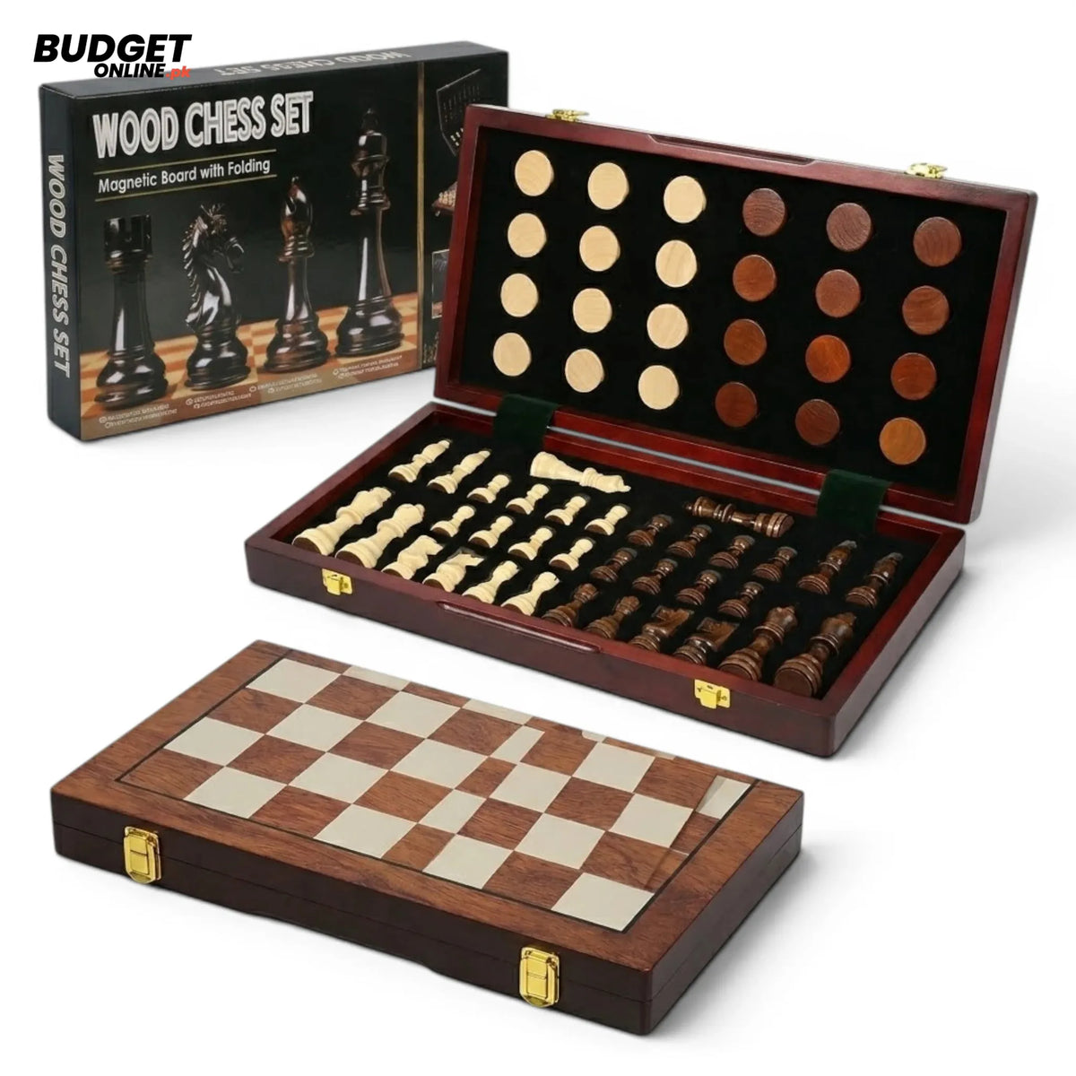 Wooden Folding Magnetic Chess Set