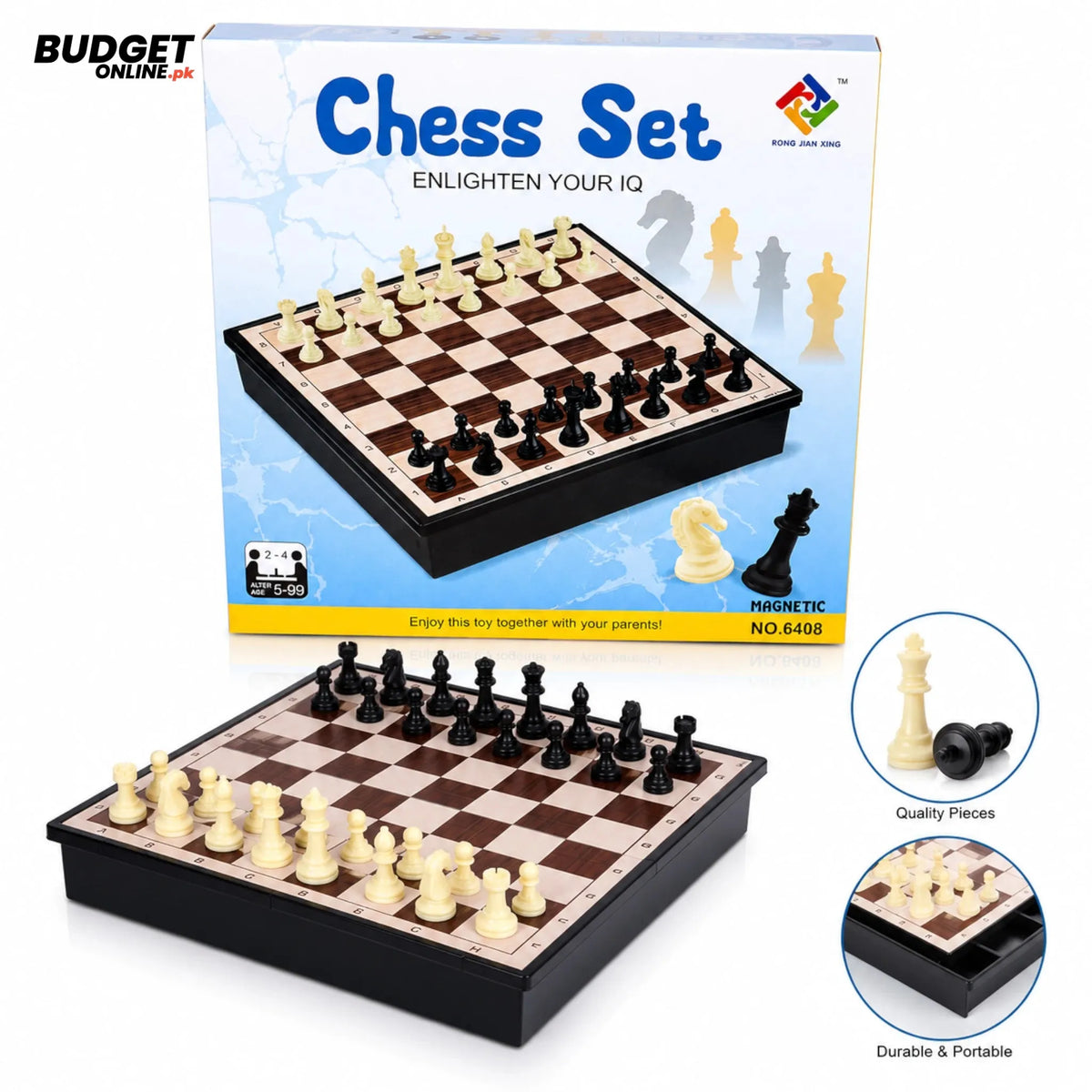 Magnetic Chess Set With Portable Board