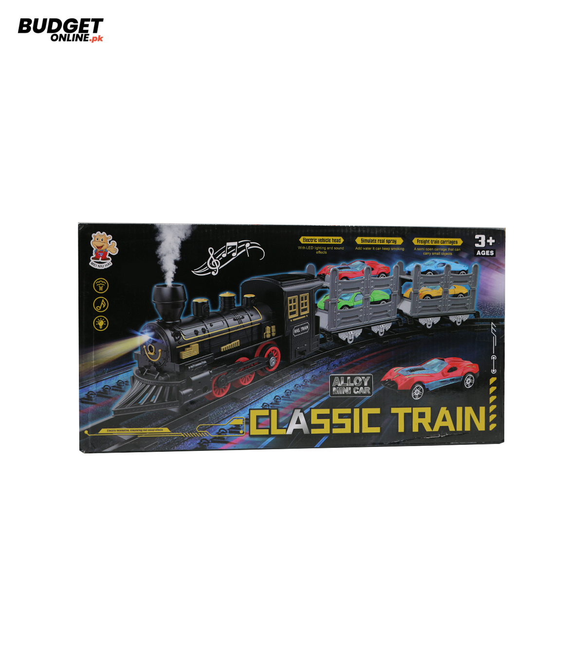 Classic Smoke Train Toy With Mini Cars