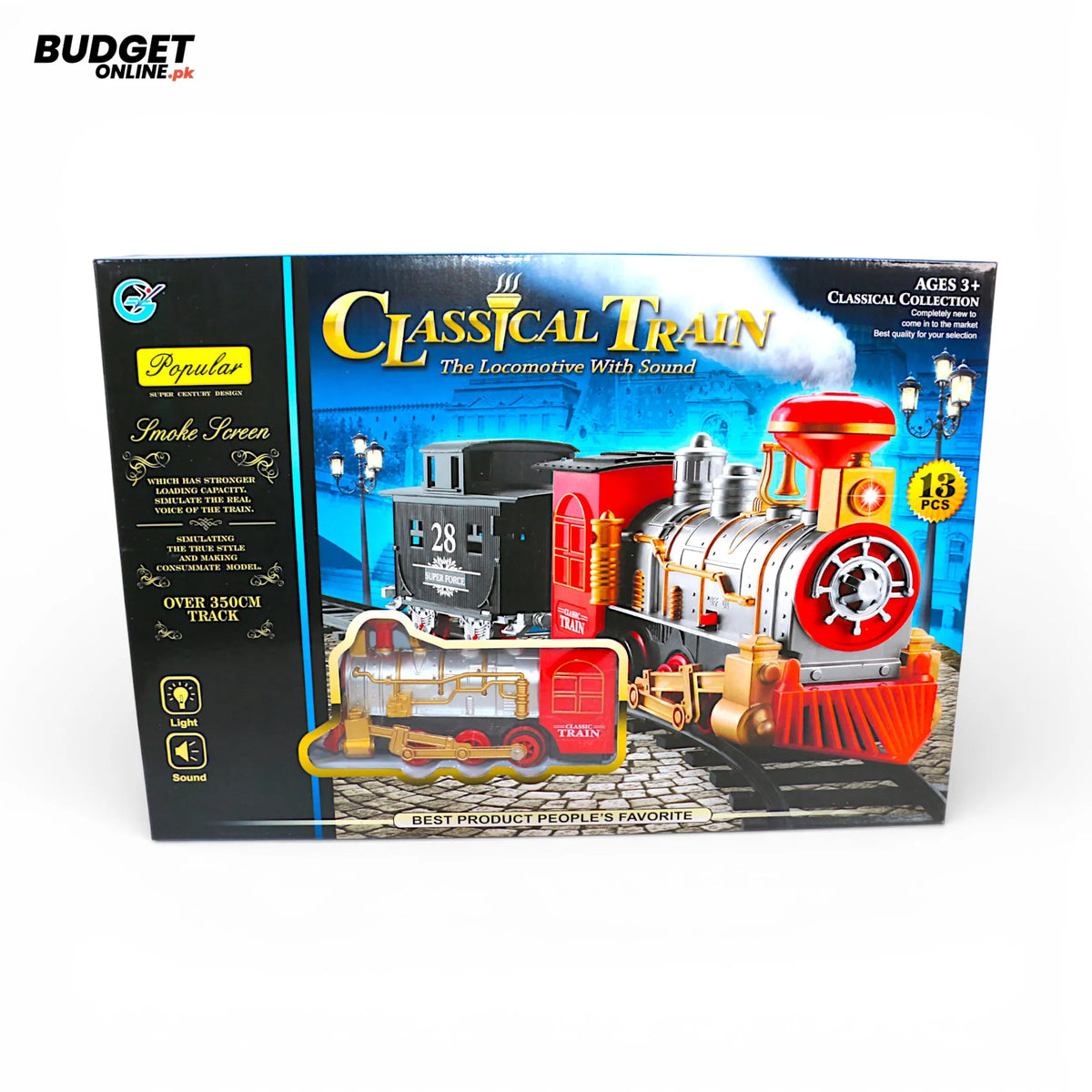 Classical Train Track Set With Smoke Effects