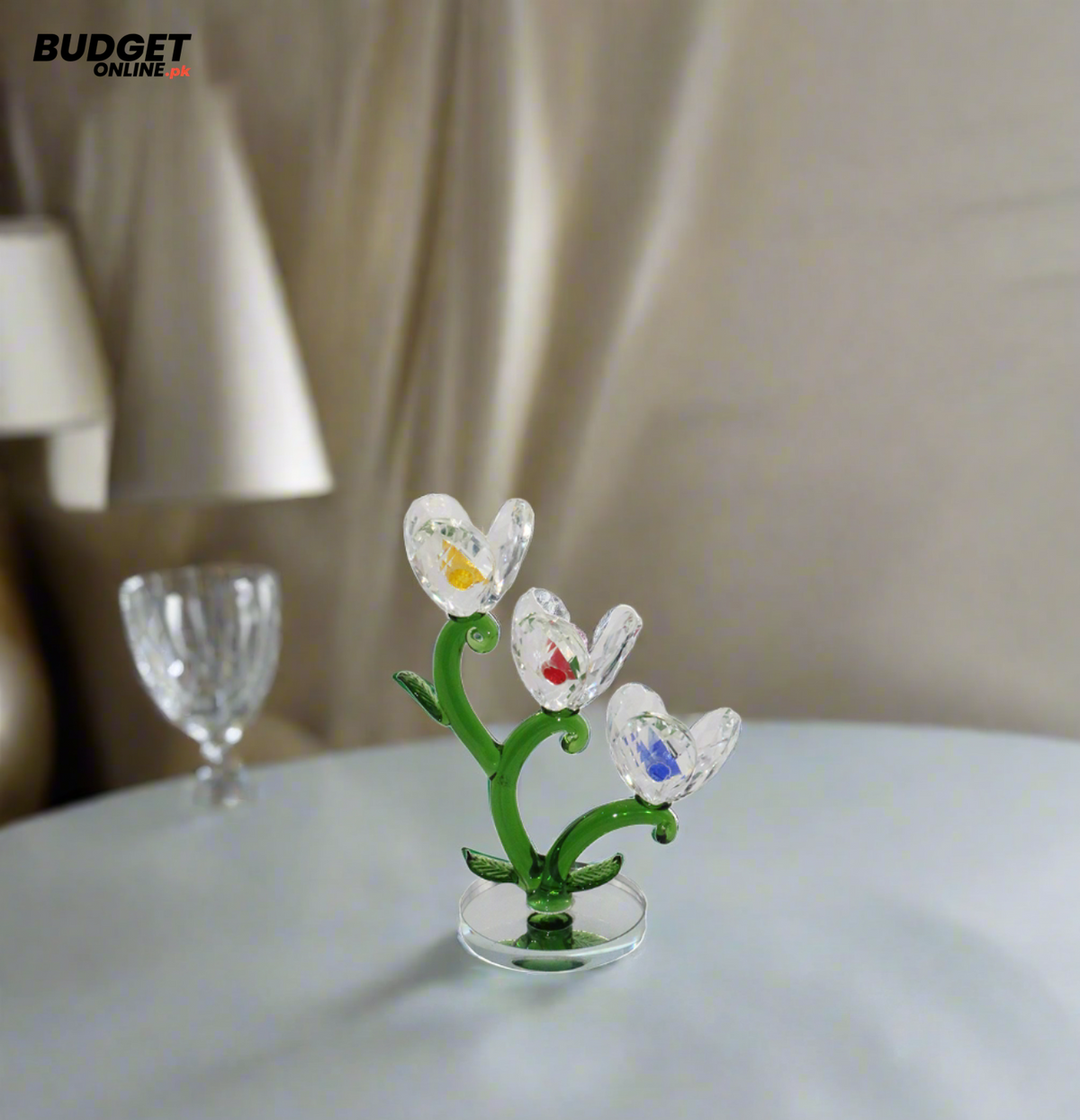 Crystal Triple Flower Table Decoration