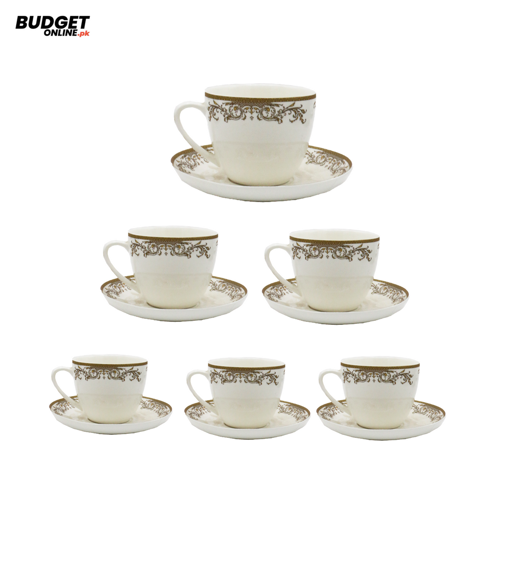 Elegant Gold Pattern Cup And Saucer Set