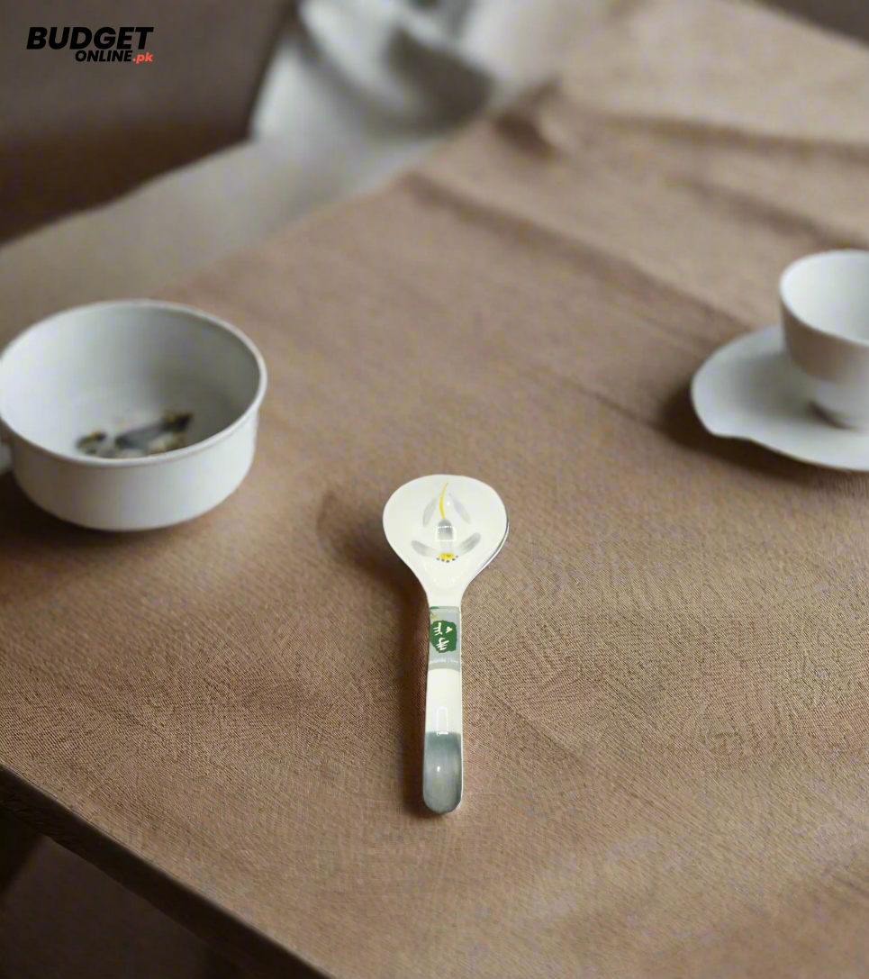 White Ceramic Curry Serving Spoon
