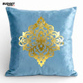 Velvet Cushion Cover With Gold Motif