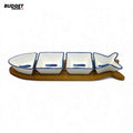 Four-Piece Fish-Shaped China Serving Bowl Set