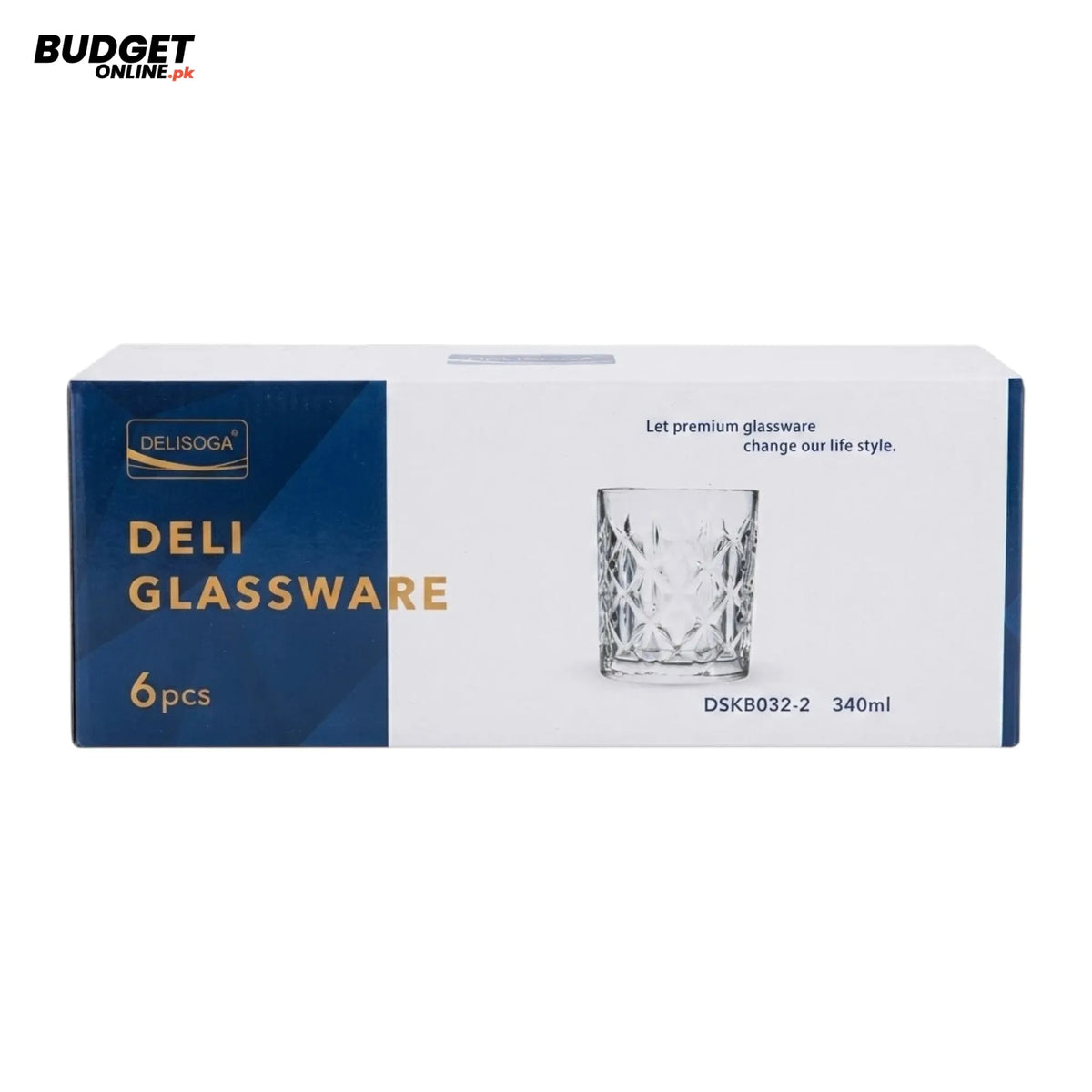 Deli Patterned Glass Tumbler Set, 6 Pieces