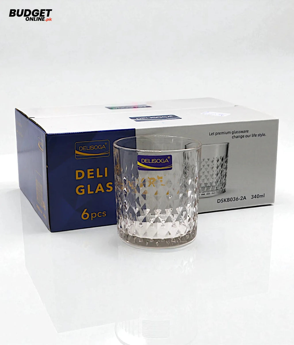 Delisoga Textured Water Glasses Set of 6