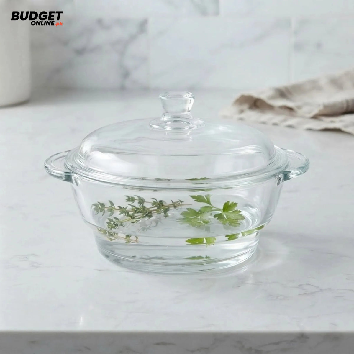 Glass Serving Bowl With Lid 750ml