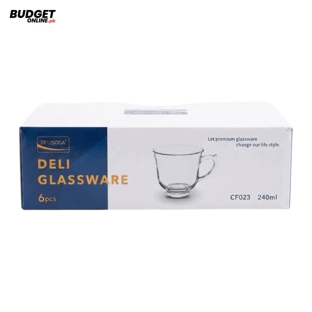 Deli Glass Tea Cup Set, 6-Piece