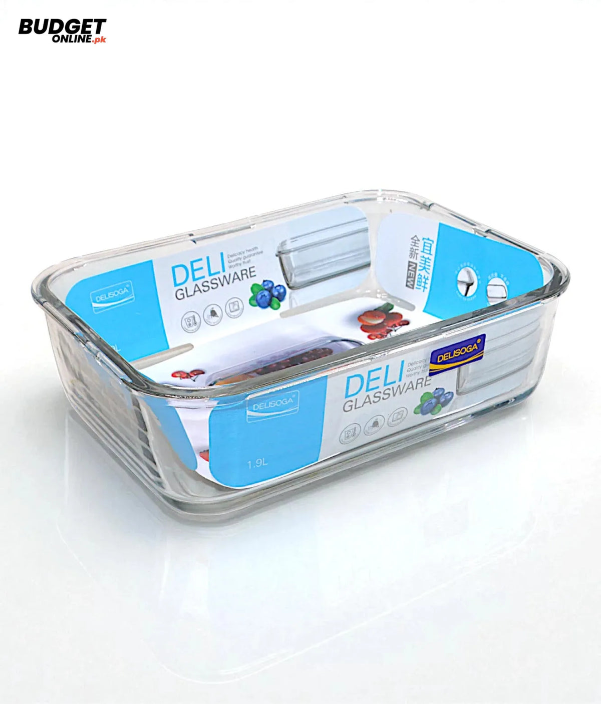 Deli Glassware Rectangular Glass Dish 1.9L