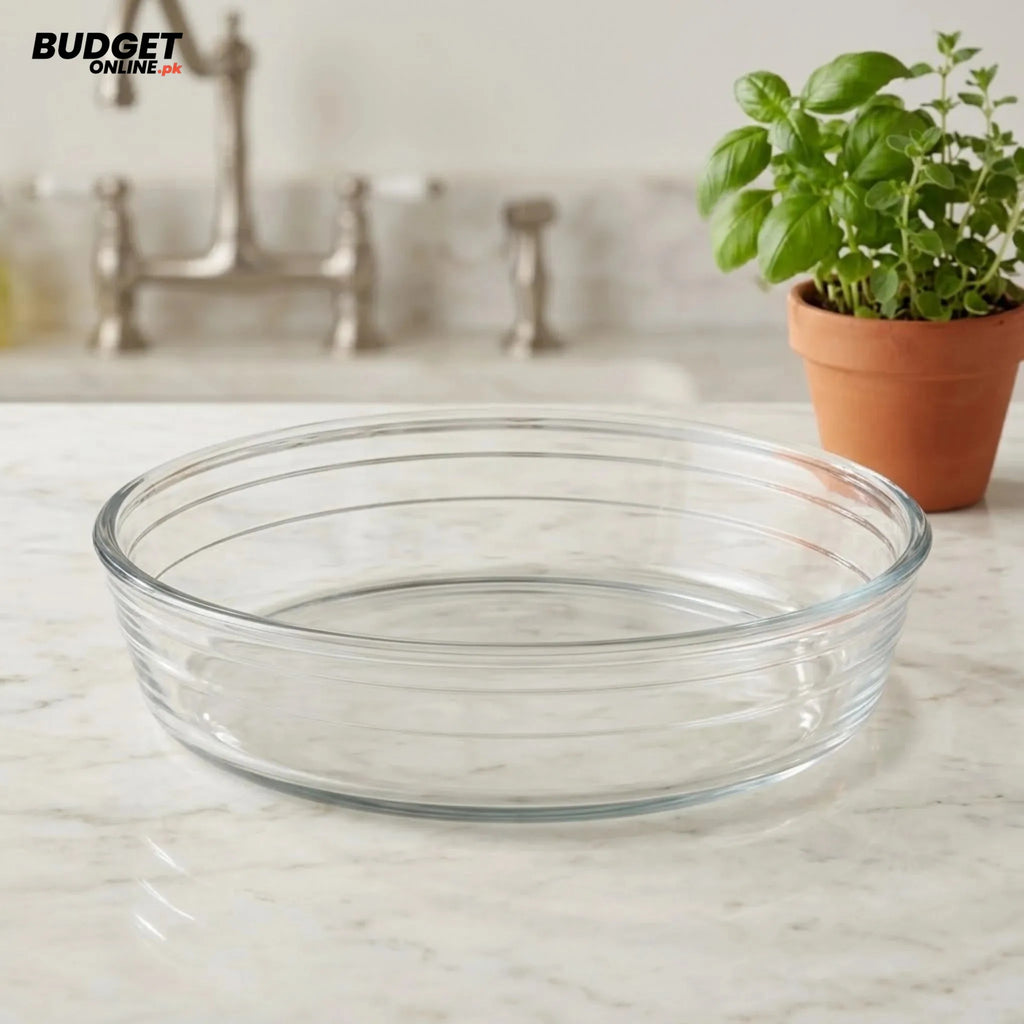 Delisoga Round Glass Serving Dish 10.5-Inch