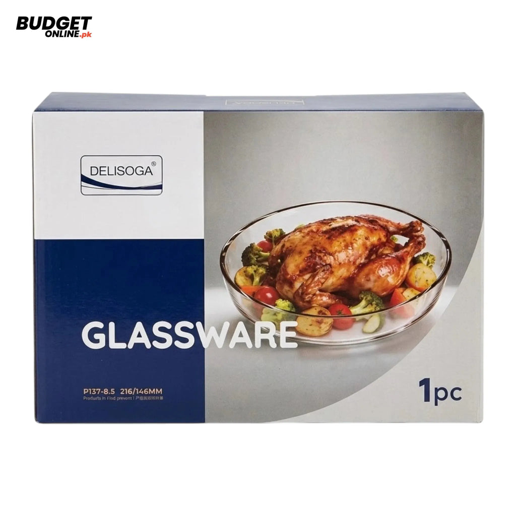 Delisoga Glass Oval Dish 8.5-Inch
