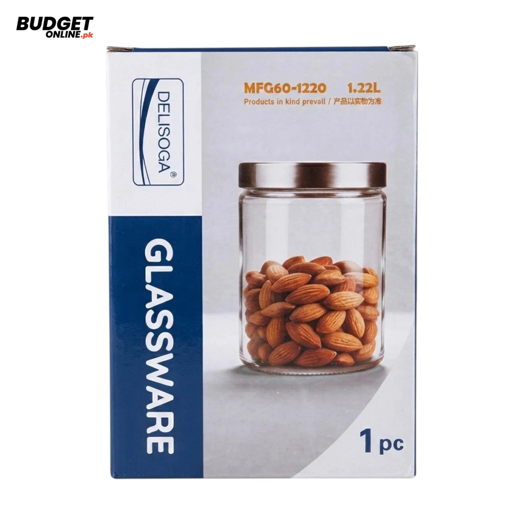 1.22L Glass Storage Jar With Lid