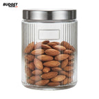 Ribbed Glass Storage Jar 1.22L