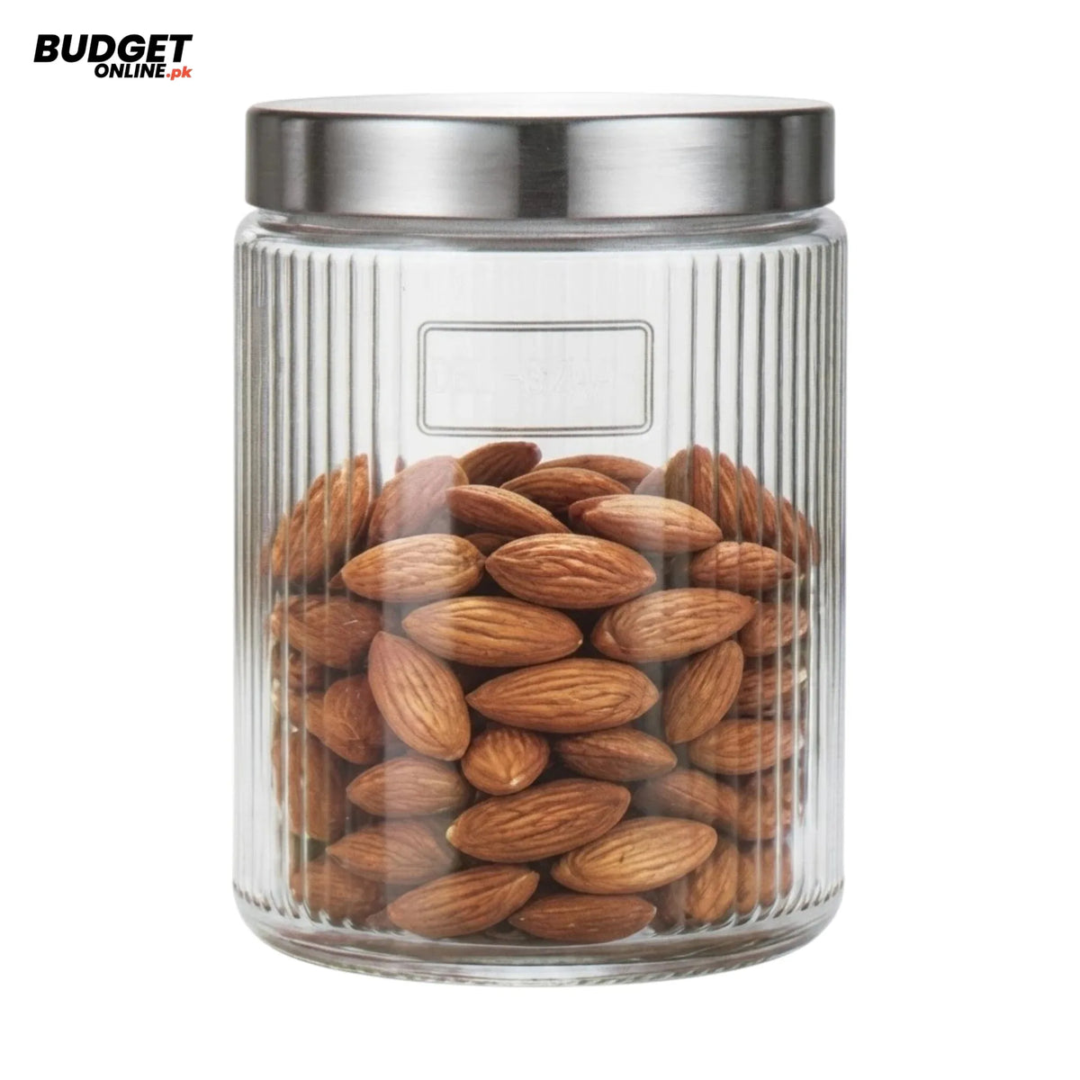 Ribbed Glass Storage Jar 1.22L