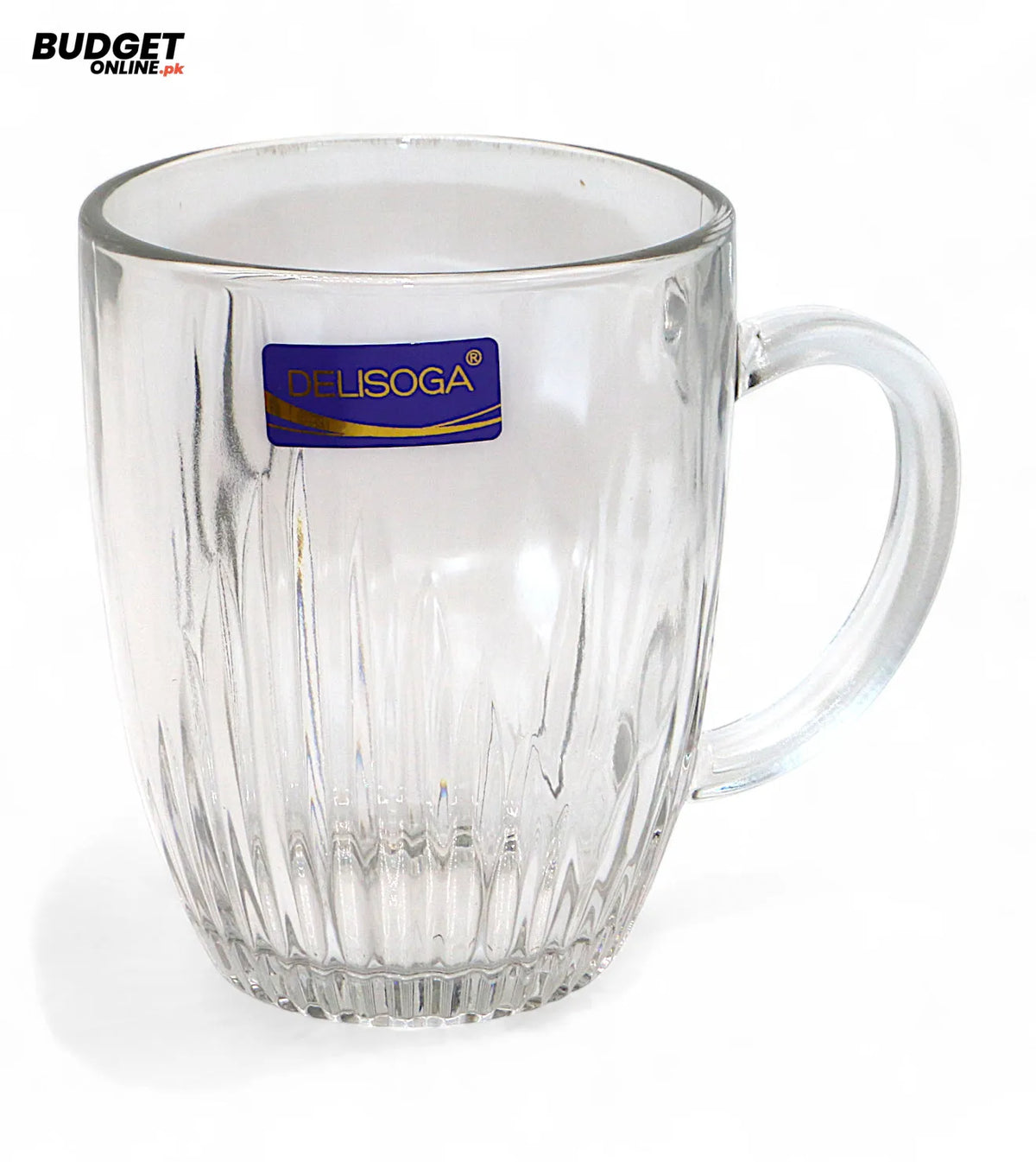 Clear Ribbed Glass Mug