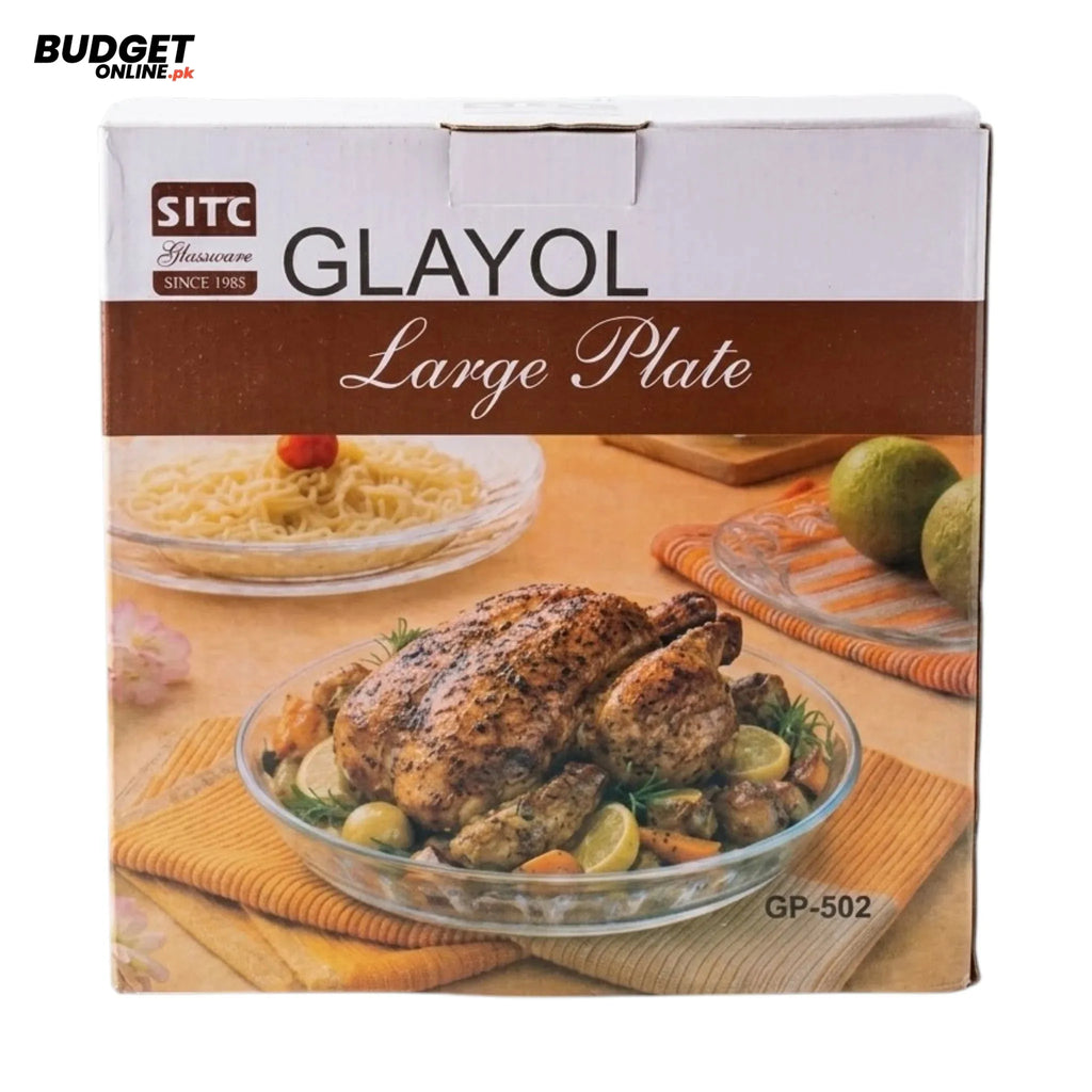 Clear Glass Large Serving Plate