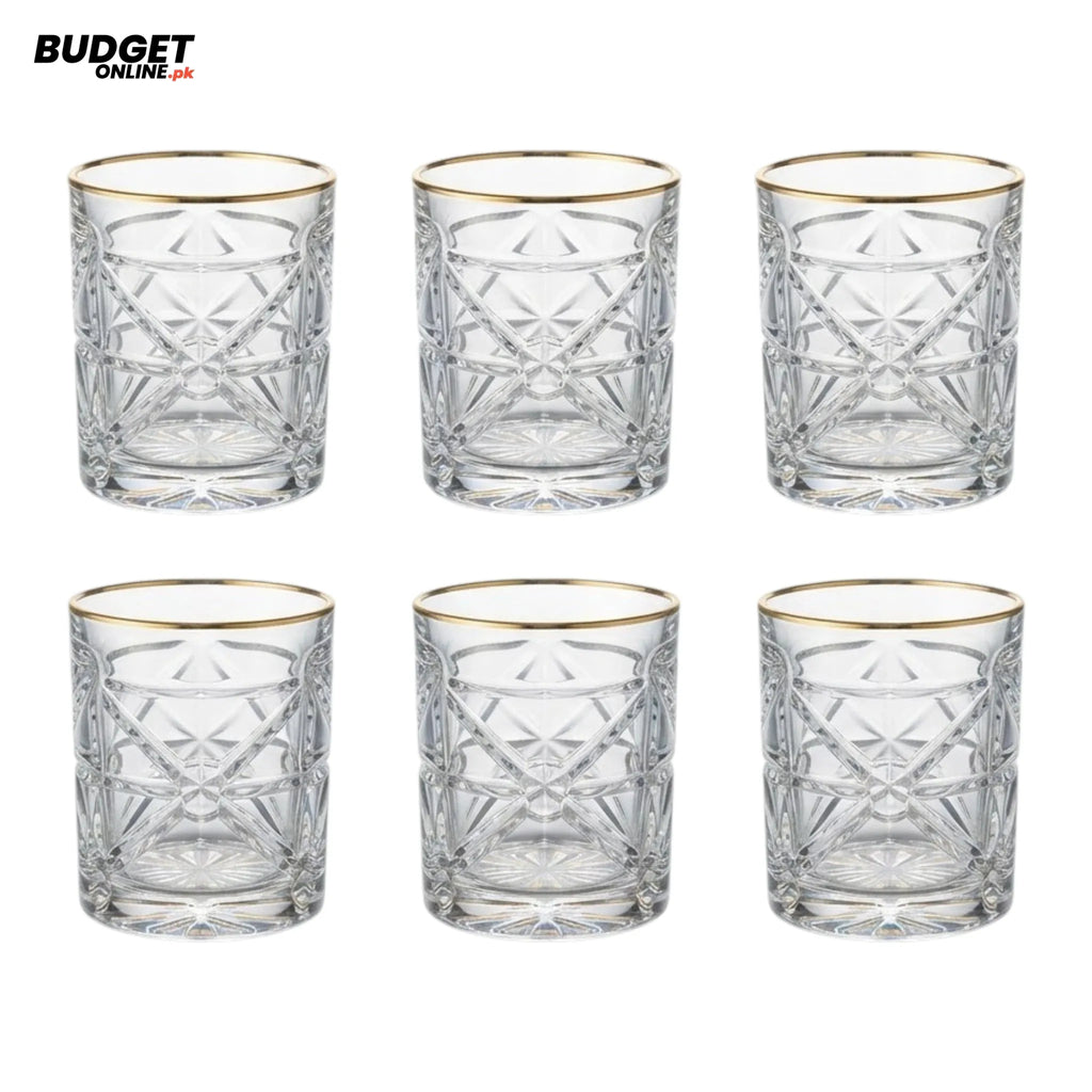 Delisoga Golden Line Glass Tumbler Set of 6