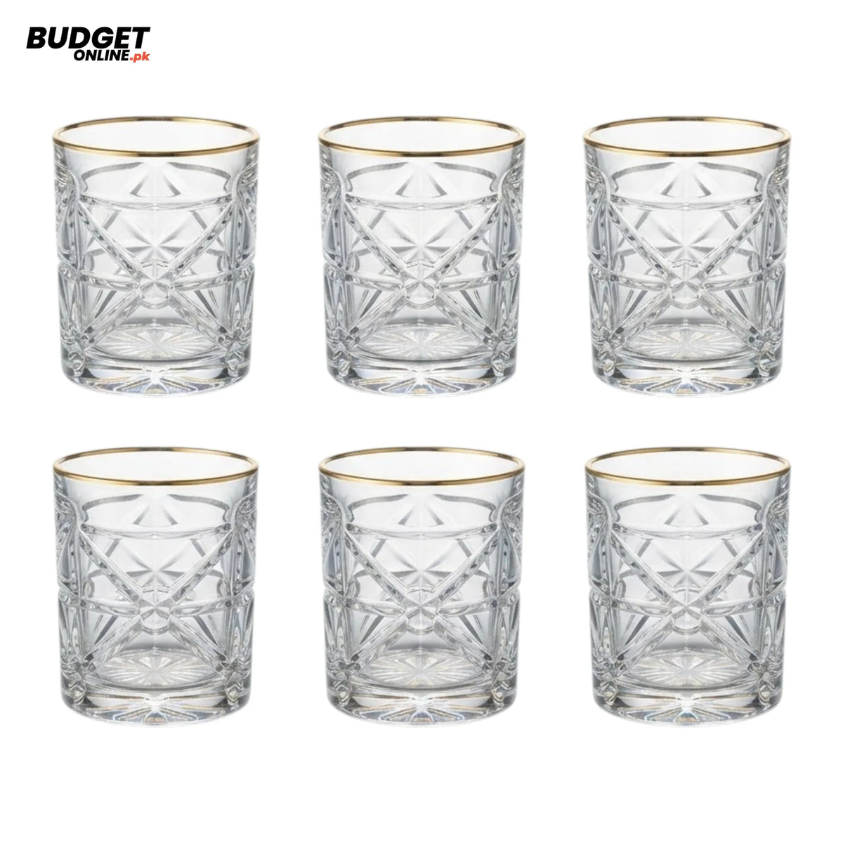 Delisoga Golden Line Glass Tumbler Set of 6