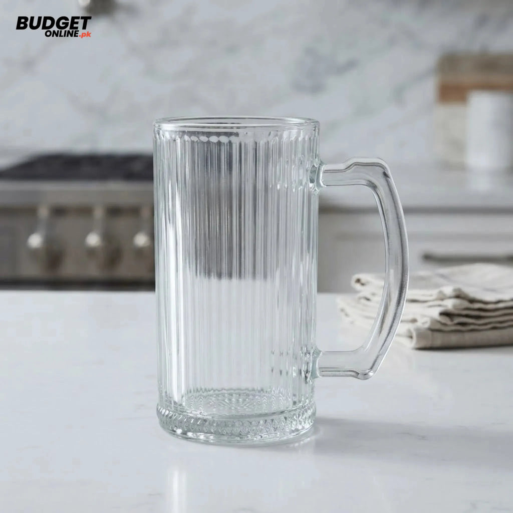 Deli Ribbed Glass Mug 400ml