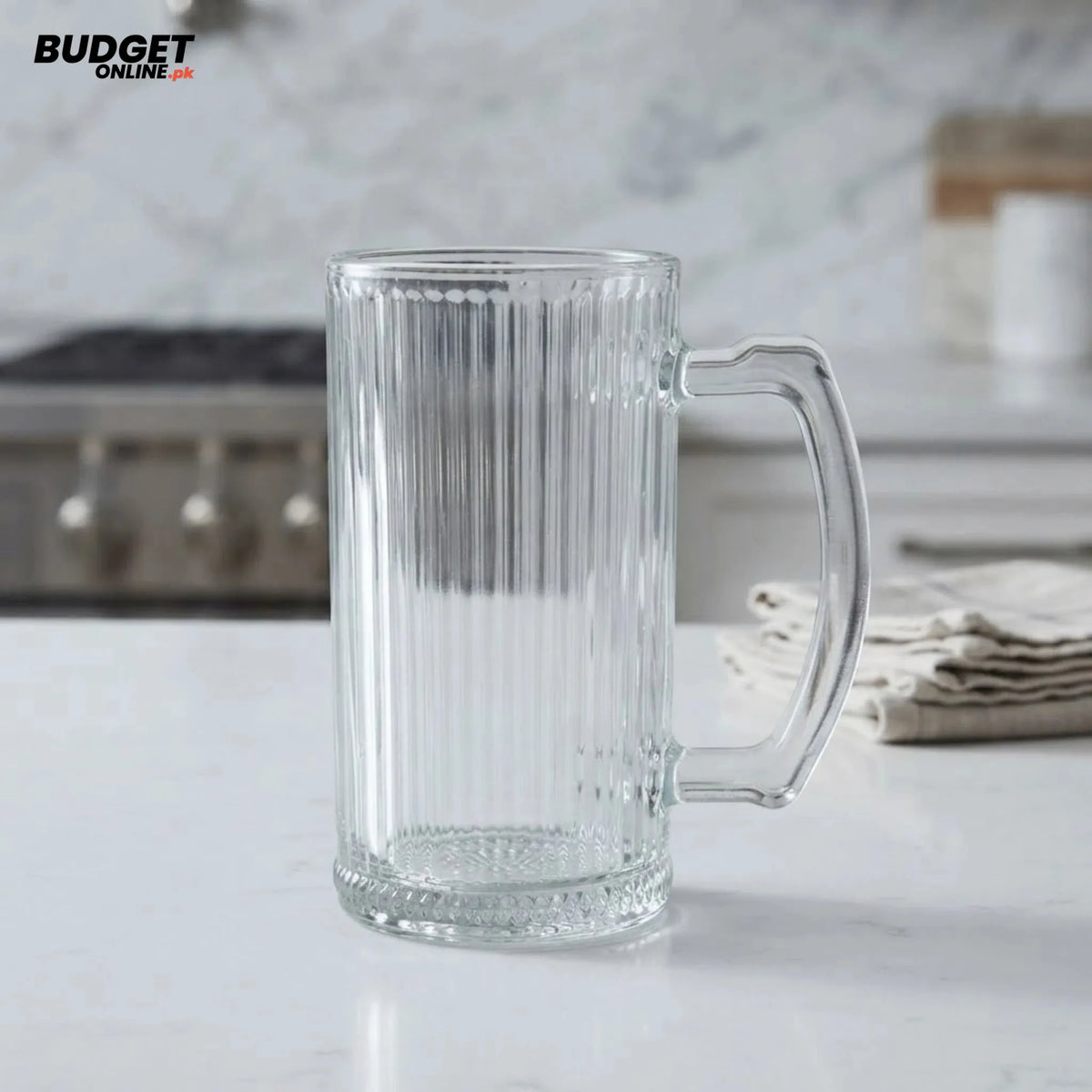 Deli Ribbed Glass Mug 400ml