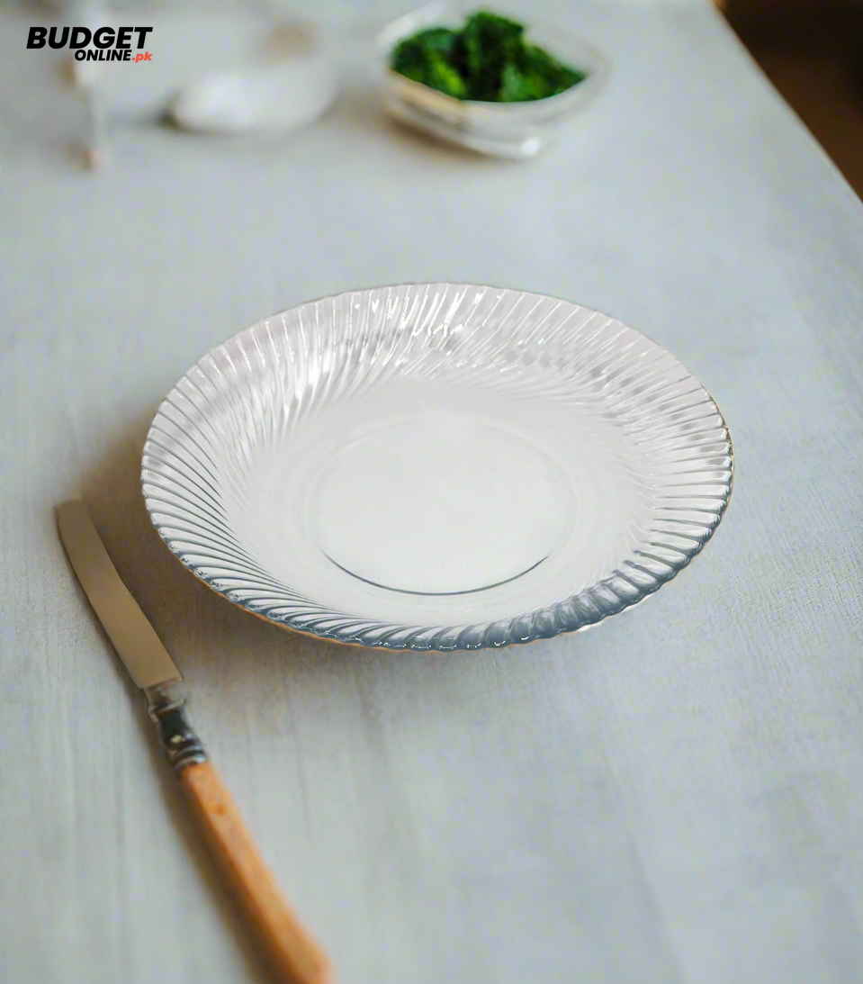 Diamond Pattern Glass Soup Plate