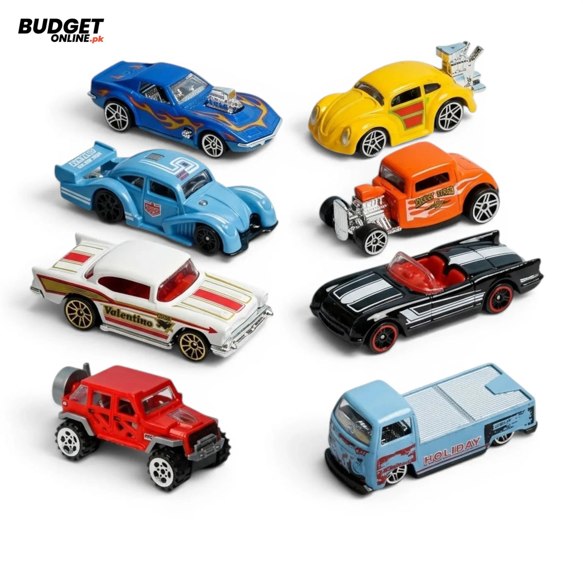 Die-Cast Metal Car Set With 8 Colorful Cars