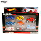 Die-Cast Metal Car Set With 8 Colorful Cars