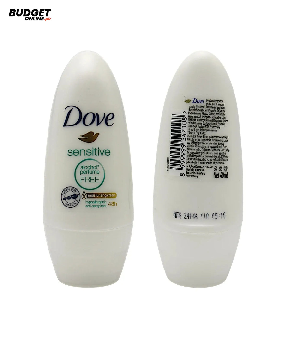 Dove Sensitive Roll-On Antiperspirant 40ml