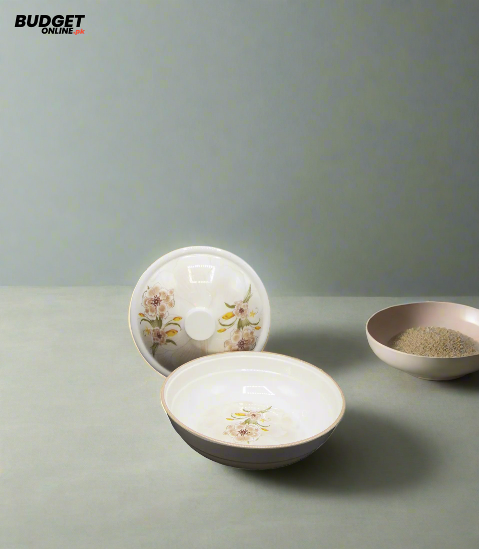 Floral Bowl With Matching Lid