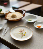 Large 14-Inch Floral Rice Dish