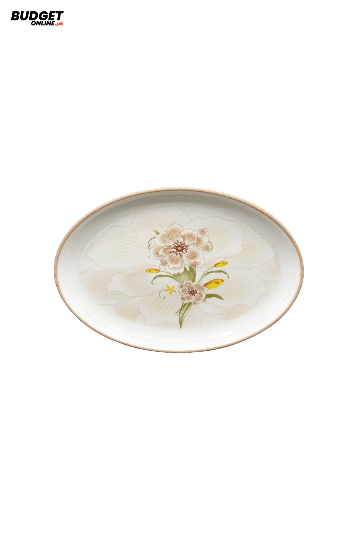 Large 14-Inch Floral Rice Dish